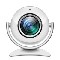 Realistic web camera icon on white background-200px